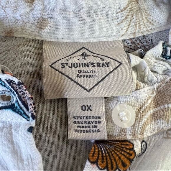 Plus Size White Floral Blouse Long Sleeved size 0X - Picture 8 of 8